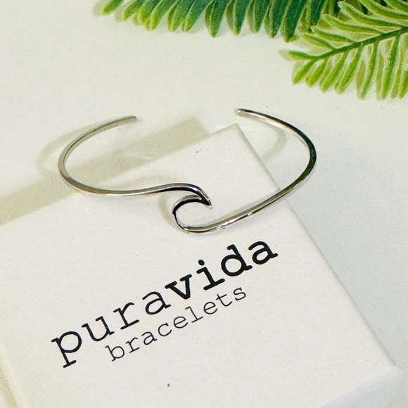NEW PURA VIDA Silver Wave Cuff Bracelet - Picture 8 of 12